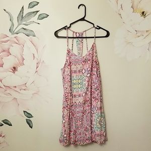 multicolored sundress. cute back design